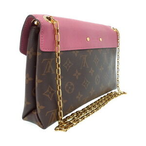 Louis Vuitton Shoulder Chain Monogram Pallas Leather Brown Bag